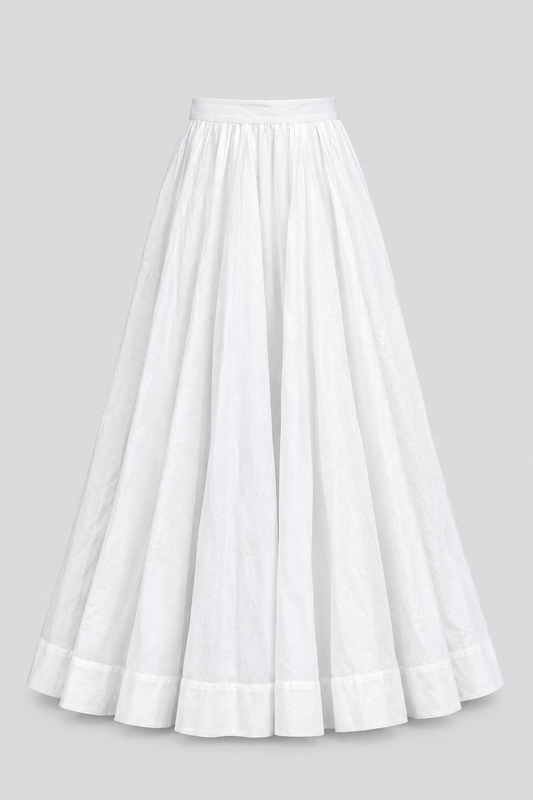 White Pure Cotton Lehenga  8-Meter Ghera